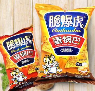 加蛋锅巴超级热卖零食 脆爆虎 100g*60包膨化休闲食品