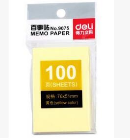 得力 deli 9075 百事贴(黄色) 便利贴