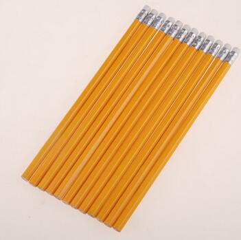 义乌厂家生产7寸HB铅笔，学生带橡皮铅笔，学习用品百货批发