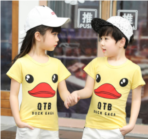 夏季新款韩版男童装女童半袖衫儿童夏装宝宝上衣小孩短袖T恤 纯棉
