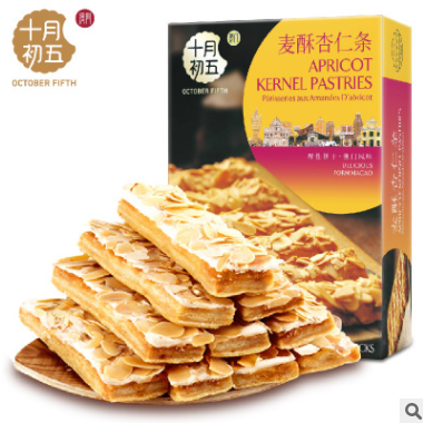 【十月初五_麦酥杏仁条200g】美食休闲食品松脆饼干糕零食批发