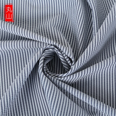 厂家现货批发双色条纹面料 起皱服装面料条纹 条纹起泡服装面料