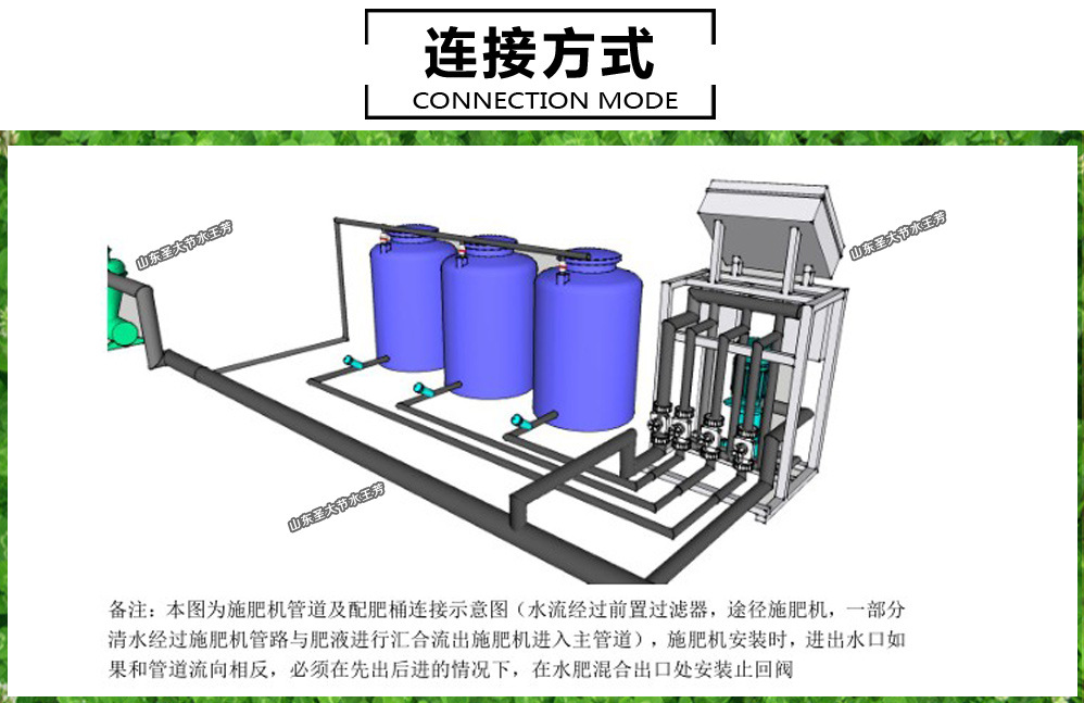 圣大节水三通道施肥机连接方式