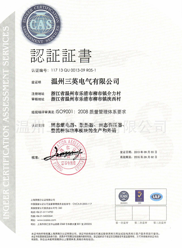 ISO9001 Sanying and Merlyn2013