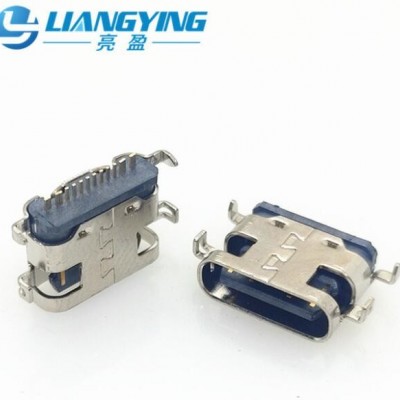 USB3.1 TYPE-C沉板母座 16PIN 下沉0.8-1.2-1.6MM 大电流插座