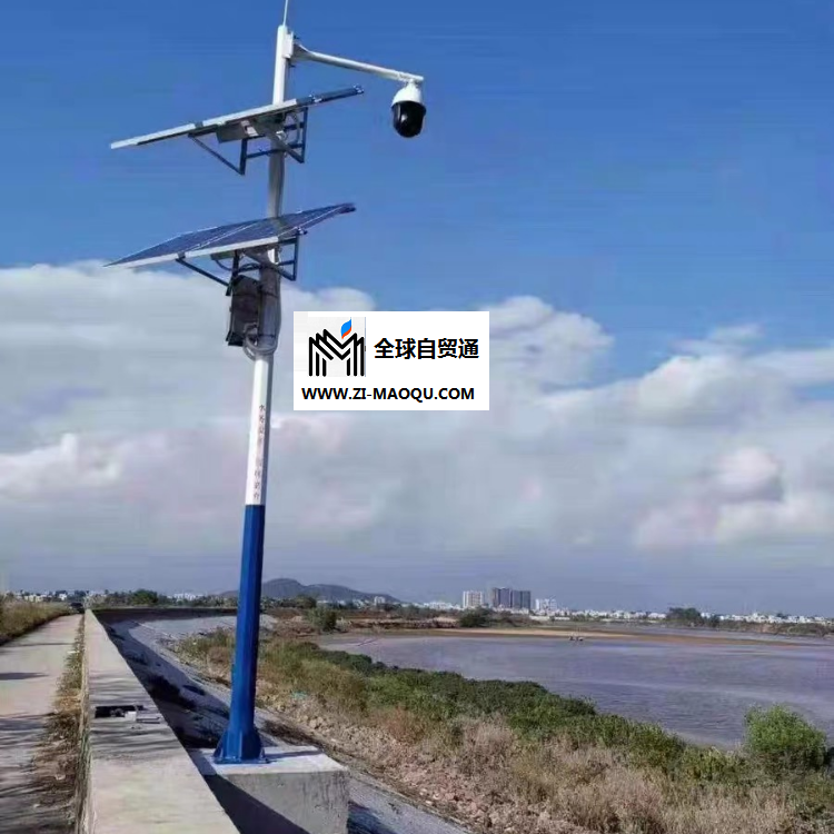 厂家批发太阳能监控杆 4米5米6米太阳能监控杆 河道工地球机视频安防立杆